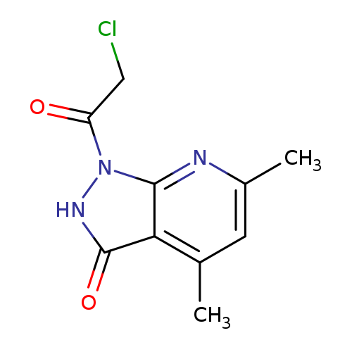 ClCC(=O)n1[nH]c(=O)c2c1nc(C)cc2C