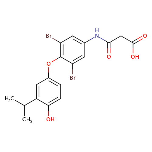 O=C(Nc1cc(Br)c(c(c1)Br)Oc1ccc(c(c1)C(C)C)O)CC(=O)O