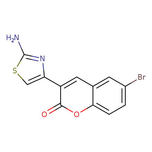 Brc1ccc2c(c1)cc(c(=O)o2)c1csc(n1)N