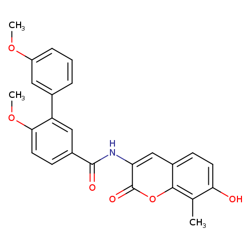 COc1ccc(cc1c1cccc(c1)OC)C(=O)Nc1cc2ccc(c(c2oc1=O)C)O