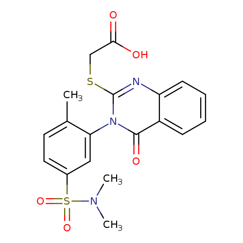 OC(=O)CSc1nc2ccccc2c(=O)n1c1cc(ccc1C)S(=O)(=O)N(C)C