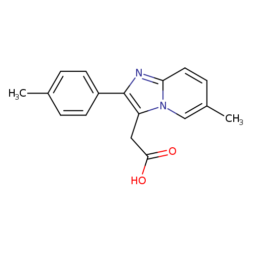 OC(=O)Cc1c(nc2n1cc(C)cc2)c1ccc(cc1)C