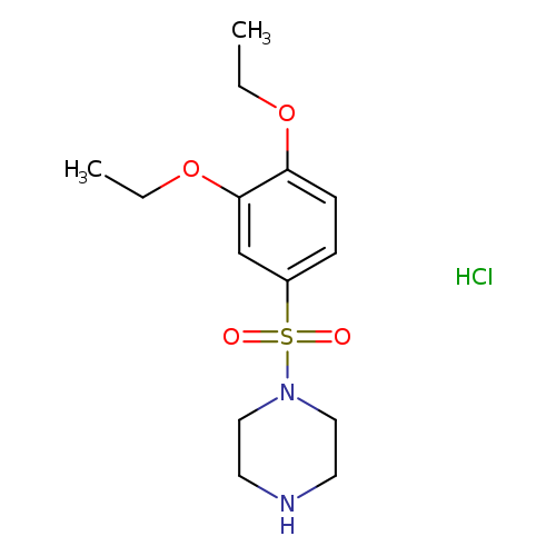 CCOc1cc(ccc1OCC)S(=O)(=O)N1CCNCC1.Cl
