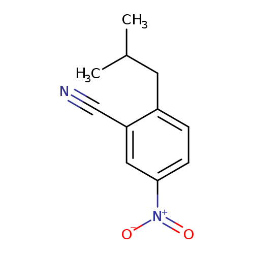 N#Cc1cc(ccc1CC(C)C)[N+](=O)[O-]