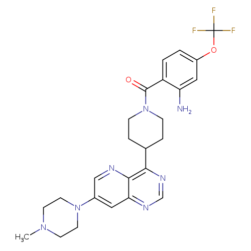 CN1CCN(CC1)c1cnc2c(c1)ncnc2C1CCN(CC1)C(=O)c1ccc(cc1N)OC(F)(F)F