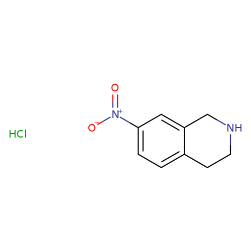 [O-][N+](=O)c1ccc2c(c1)CNCC2.Cl