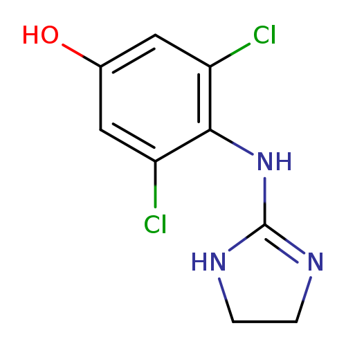 Oc1cc(Cl)c(c(c1)Cl)NC1=NCCN1