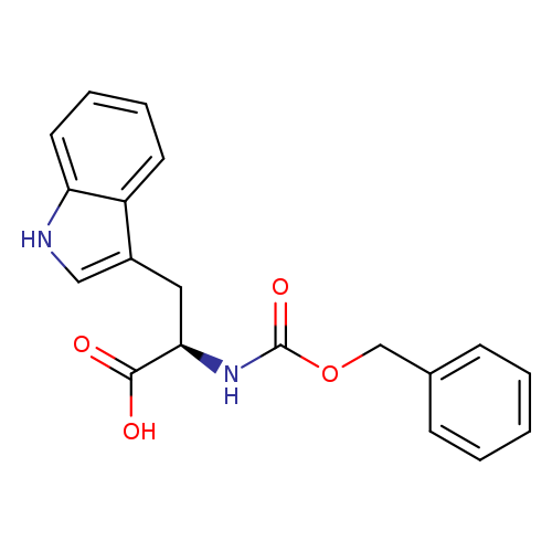 O=C(N[C@@H](C(=O)O)Cc1c[nH]c2c1cccc2)OCc1ccccc1