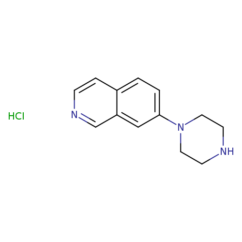 N1CCN(CC1)c1ccc2c(c1)cncc2.Cl