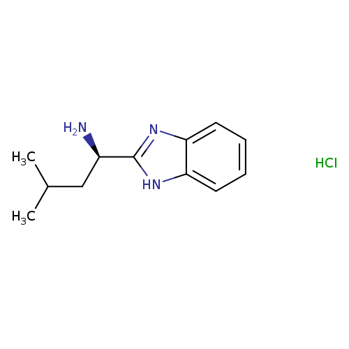 CC(C[C@H](c1nc2c([nH]1)cccc2)N)C.Cl