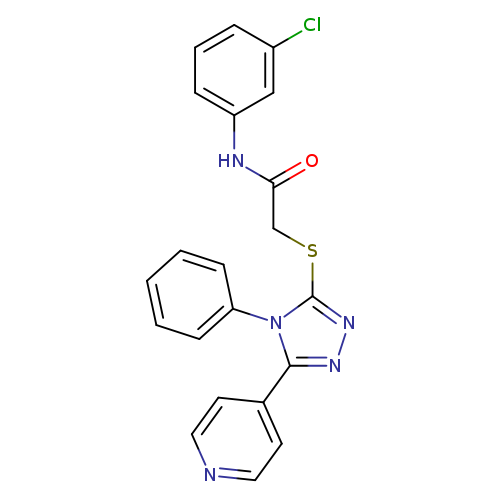 O=C(Nc1cccc(c1)Cl)CSc1nnc(n1c1ccccc1)c1ccncc1