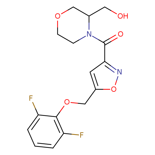 OCC1COCCN1C(=O)c1noc(c1)COc1c(F)cccc1F
