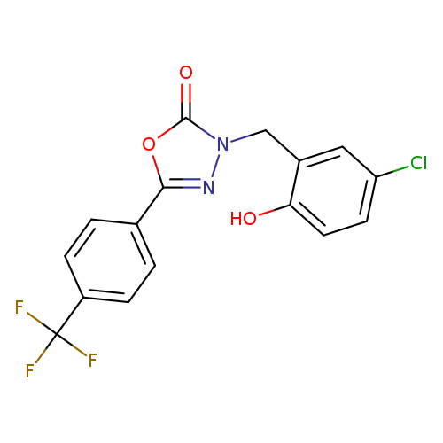 Clc1ccc(c(c1)Cn1nc(oc1=O)c1ccc(cc1)C(F)(F)F)O
