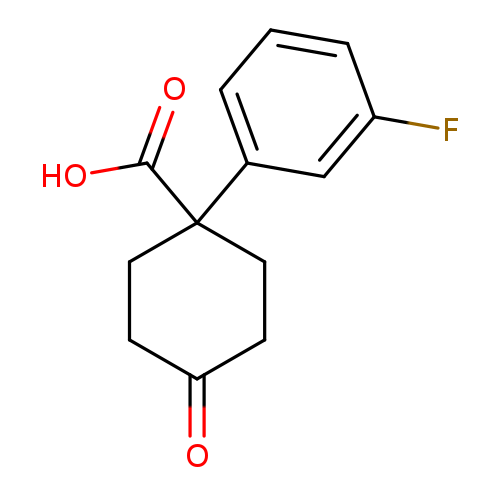 O=C1CCC(CC1)(C(=O)O)c1cccc(c1)F