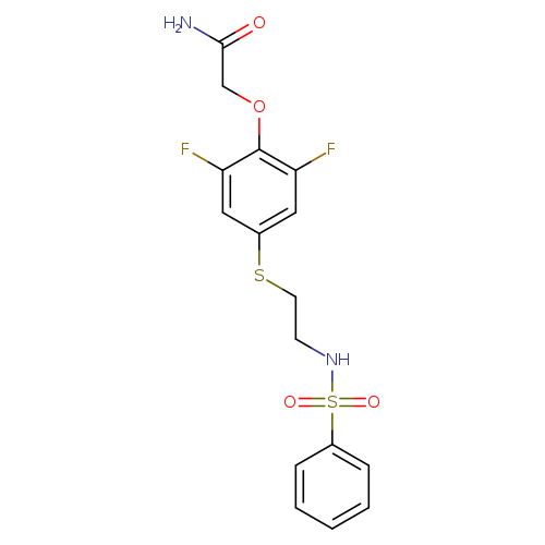 NC(=O)COc1c(F)cc(cc1F)SCCNS(=O)(=O)c1ccccc1