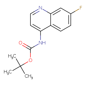 O=C(OC(C)(C)C)Nc1ccnc2c1ccc(c2)F