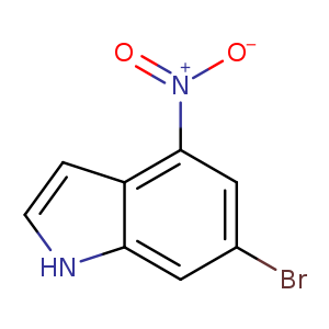 Brc1cc2[nH]ccc2c(c1)[N+](=O)[O-]