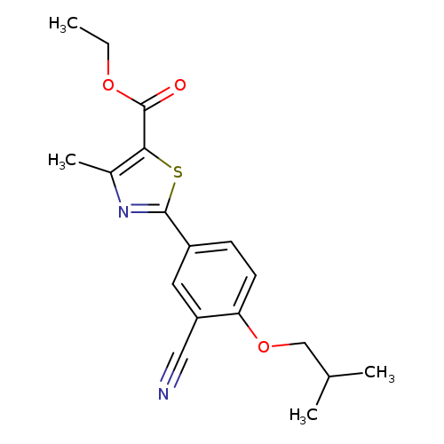 CCOC(=O)c1sc(nc1C)c1ccc(c(c1)C#N)OCC(C)C