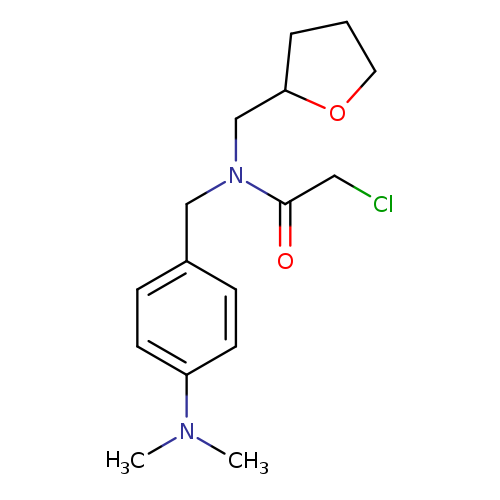 ClCC(=O)N(Cc1ccc(cc1)N(C)C)CC1CCCO1