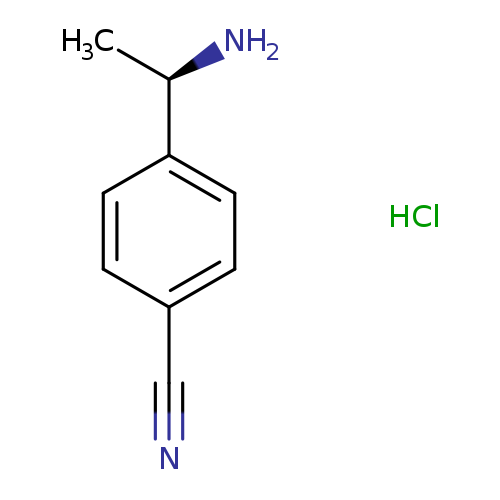 N#Cc1ccc(cc1)[C@H](N)C.Cl