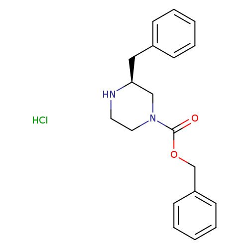 O=C(N1CCN[C@H](C1)Cc1ccccc1)OCc1ccccc1.Cl