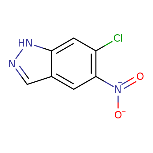 [O-][N+](=O)c1cc2cn[nH]c2cc1Cl