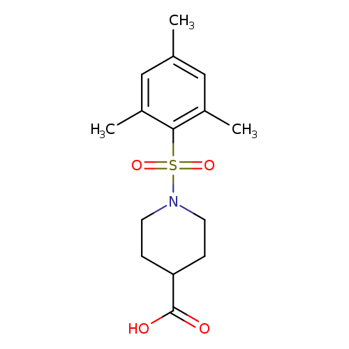 OC(=O)C1CCN(CC1)S(=O)(=O)c1c(C)cc(cc1C)C
