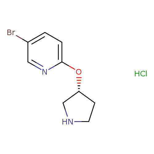 Brc1ccc(nc1)O[C@H]1CNCC1.Cl
