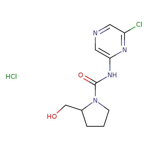 OCC1CCCN1C(=O)Nc1cncc(n1)Cl.Cl