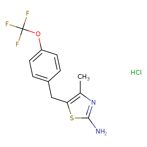 Nc1nc(c(s1)Cc1ccc(cc1)OC(F)(F)F)C.Cl