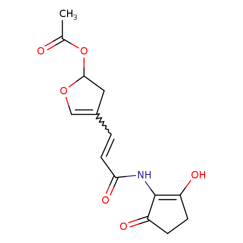 CC(=O)OC1OC=C(C1)C=CC(=O)NC1=C(O)CCC1=O