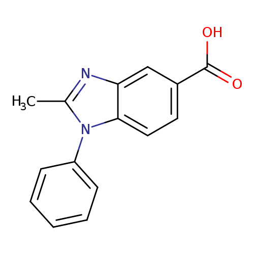 OC(=O)c1ccc2c(c1)nc(n2c1ccccc1)C