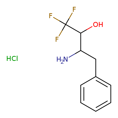 NC(C(C(F)(F)F)O)Cc1ccccc1.Cl