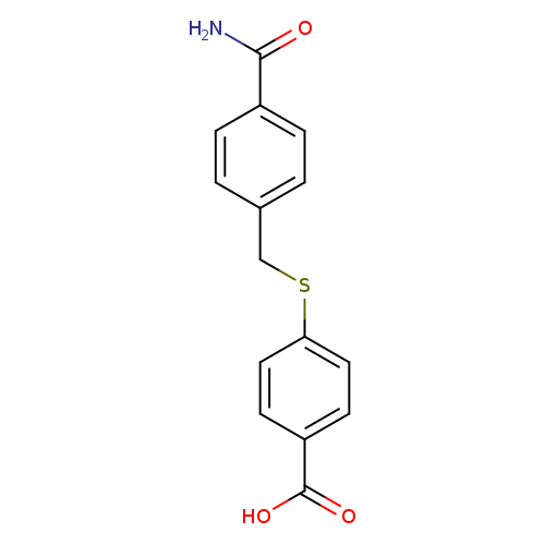 NC(=O)c1ccc(cc1)CSc1ccc(cc1)C(=O)O