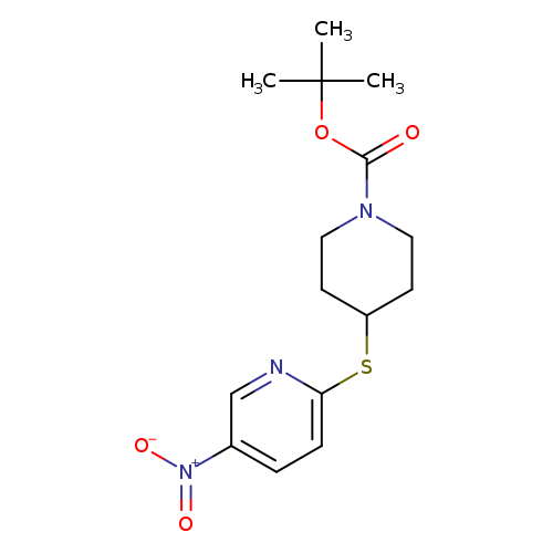 O=C(N1CCC(CC1)Sc1ccc(cn1)[N+](=O)[O-])OC(C)(C)C