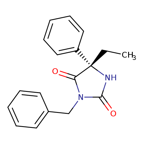CC[C@]1(NC(=O)N(C1=O)Cc1ccccc1)c1ccccc1