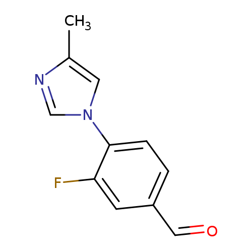 O=Cc1ccc(c(c1)F)n1cnc(c1)C
