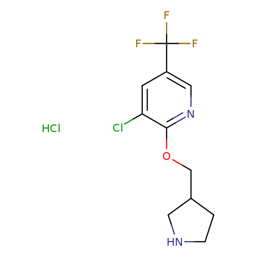 Clc1cc(cnc1OCC1CNCC1)C(F)(F)F.Cl