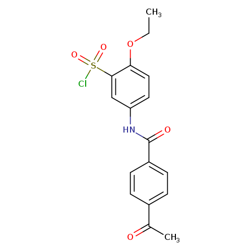 CCOc1ccc(cc1S(=O)(=O)Cl)NC(=O)c1ccc(cc1)C(=O)C