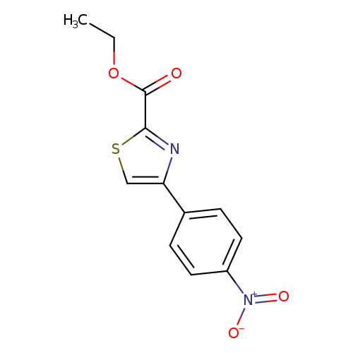 CCOC(=O)c1scc(n1)c1ccc(cc1)[N+](=O)[O-]