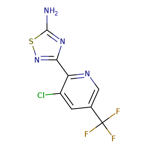 Nc1snc(n1)c1ncc(cc1Cl)C(F)(F)F