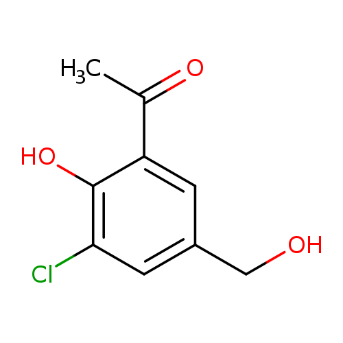 OCc1cc(Cl)c(c(c1)C(=O)C)O