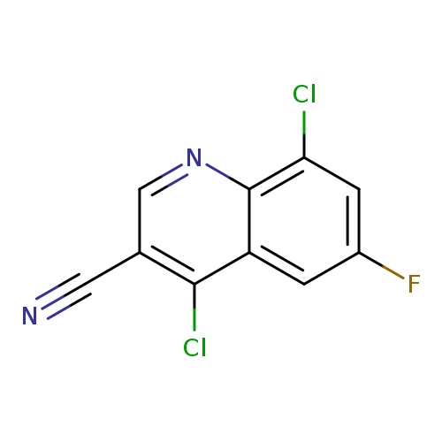 N#Cc1cnc2c(c1Cl)cc(cc2Cl)F