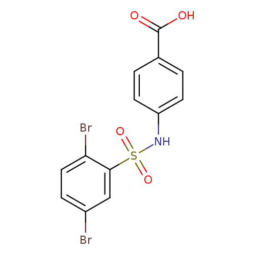 Brc1ccc(c(c1)S(=O)(=O)Nc1ccc(cc1)C(=O)O)Br