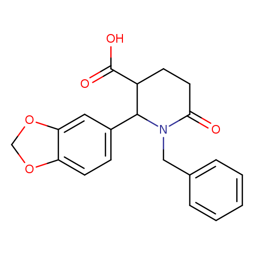 OC(=O)C1CCC(=O)N(C1c1ccc2c(c1)OCO2)Cc1ccccc1