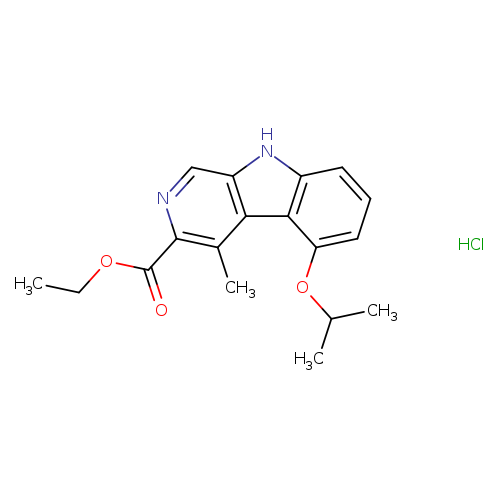 CCOC(=O)c1ncc2c(c1C)c1c(cccc1[nH]2)OC(C)C.Cl