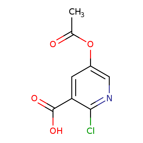 CC(=O)Oc1cnc(c(c1)C(=O)O)Cl