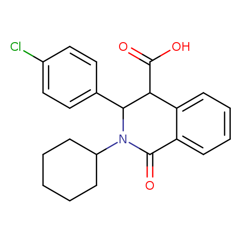 OC(=O)C1C(c2ccc(cc2)Cl)N(C2CCCCC2)C(=O)c2c1cccc2