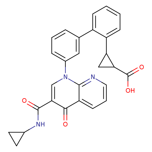 OC(=O)C1CC1c1ccccc1c1cccc(c1)n1cc(C(=O)NC2CC2)c(=O)c2c1nccc2