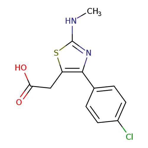 CNc1sc(c(n1)c1ccc(cc1)Cl)CC(=O)O